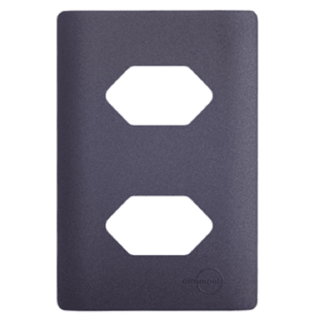 Tomada Dupla 1 tom 10a + USB Preto Grafite com Cromado Novara