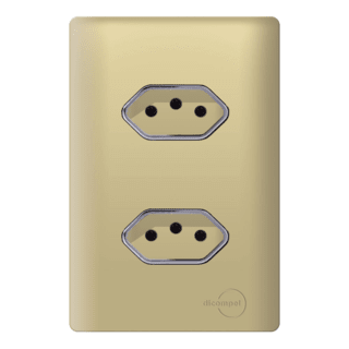 Tomada Dupla 20A Novara Dourado com Cromado