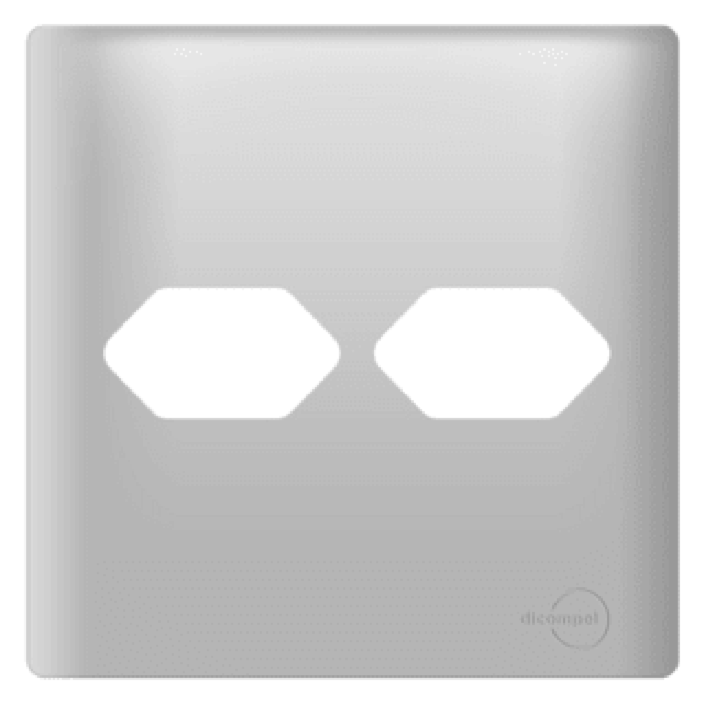 Placa 4X4 p/ 2 Tomadas Prata Novara