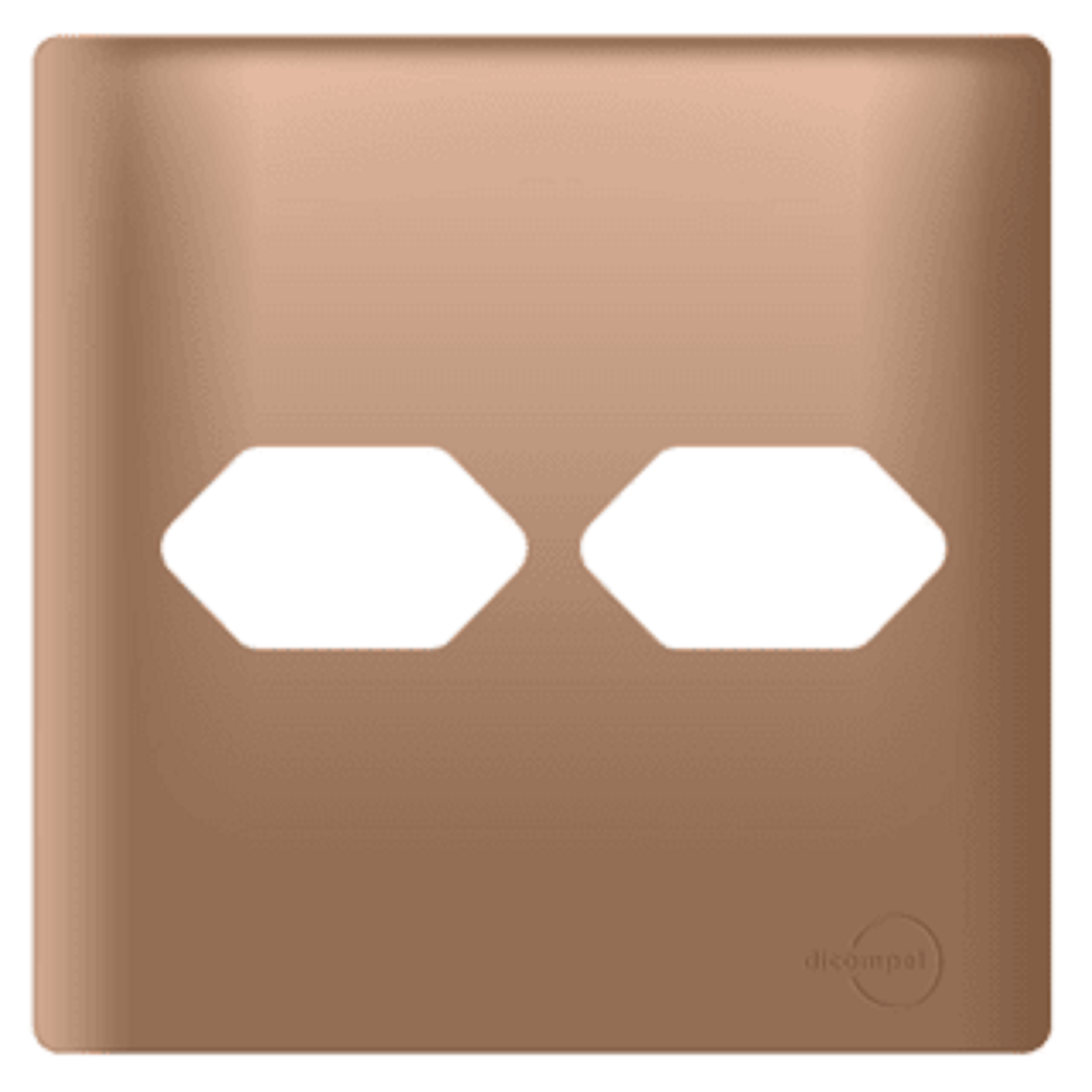 Placa 4x4 p/ 2 Tomadas Ouro Rosê