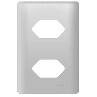 Placa 4x2 p/ 2 Tomadas  Prata Novara