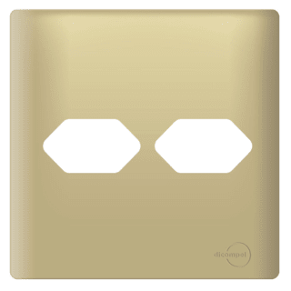Placa 4x4 P/ 2 Tomadas Novara Dourado