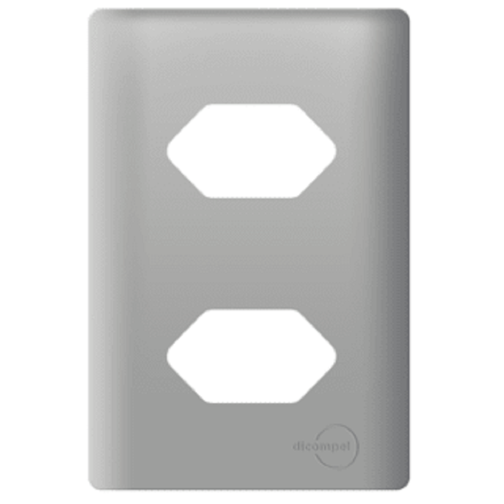 Placa 4x2 P/ 2 Tomadas Aço Novara