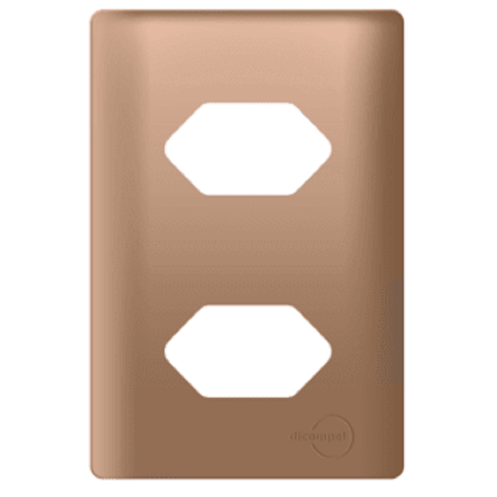 Placa 4x2 p/ 2 Tomadas Ouro Rosê