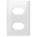 Placa 4x2 para Tomada Dupla + Suporte - Novara Branco Brilhante