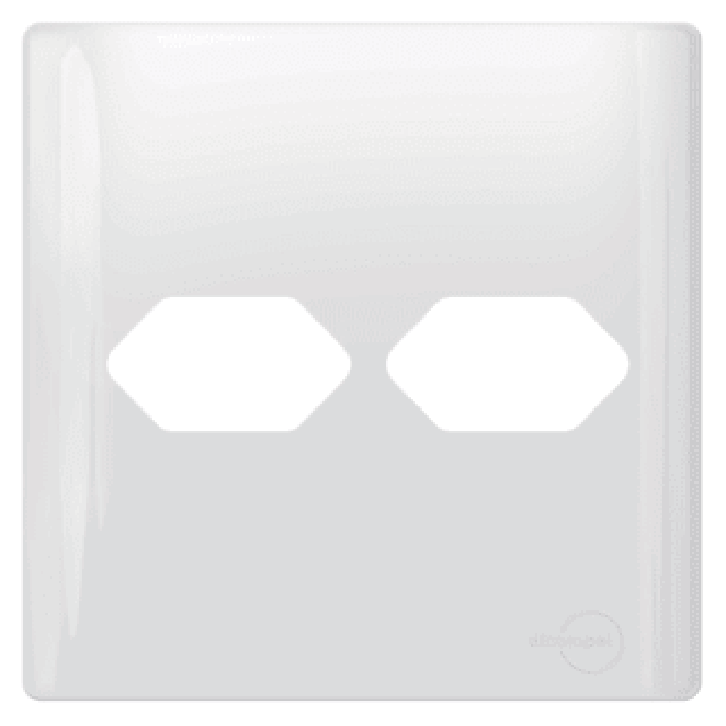 Placa 4x4 P/ 2 Tomadas Branca Novara