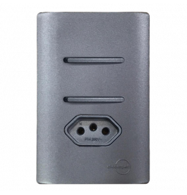 Interruptor 2 Teclas Simples com Tomada 10A Preto Grafite Total