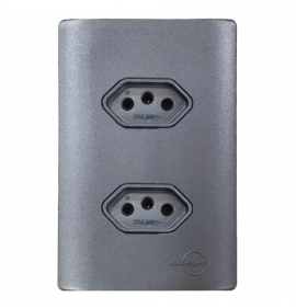 Tomada Dupla 10A e 20A Preto Grafite Total