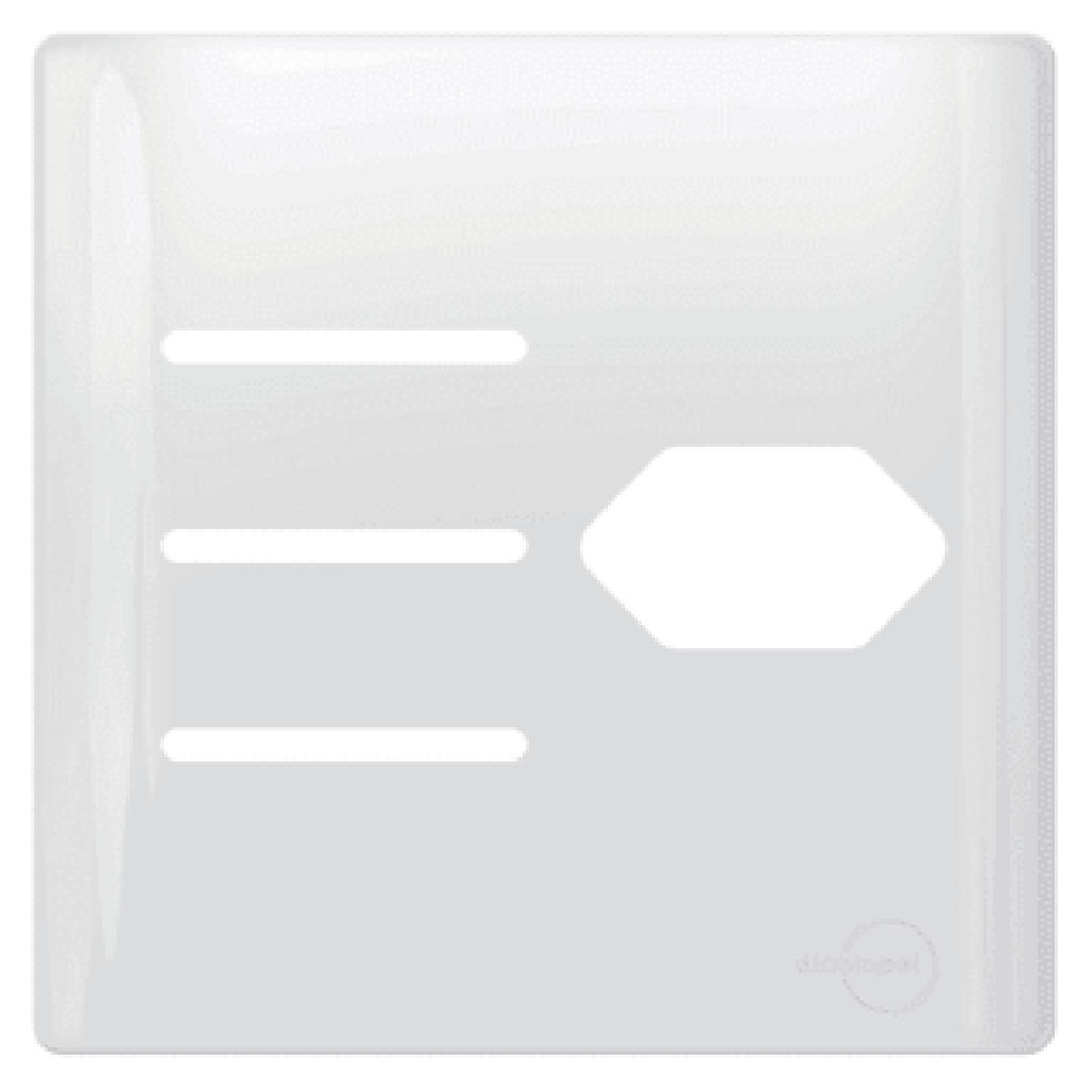 Placa 4x4 P/ 3 Interruptor e 1 Tomadas Branca Novara