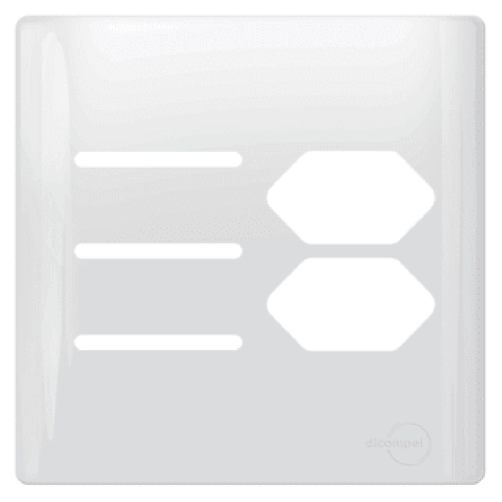 Placa 4x4 P/ 3 Interruptor e 2 Tomadas Branca Novara