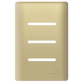 Interruptor Triplo 1 Paralelo 2 Simples Novara Dourado com Gold
