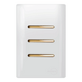 Interruptor Triplo Simples Branco Novara Gold