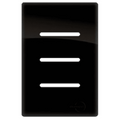 Placa 4x2 p/ 3 Interruptores Preto Brilhante Novara