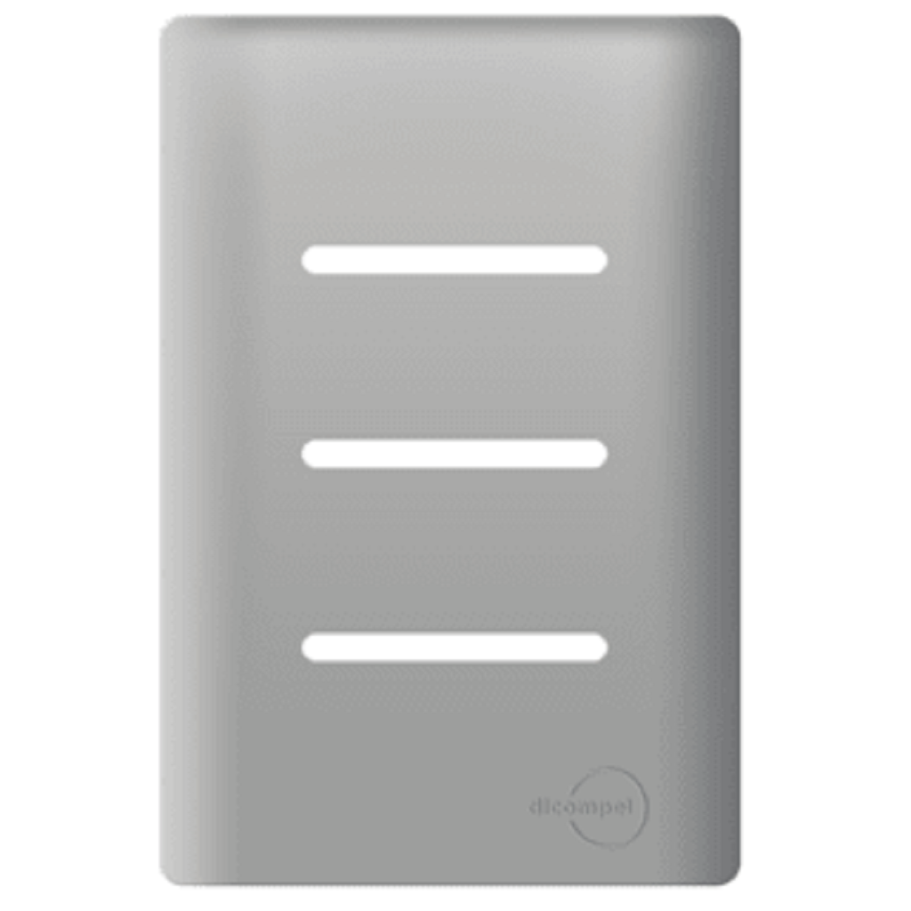 Placa 4x2 P/ 3 Interruptores Aço Novara