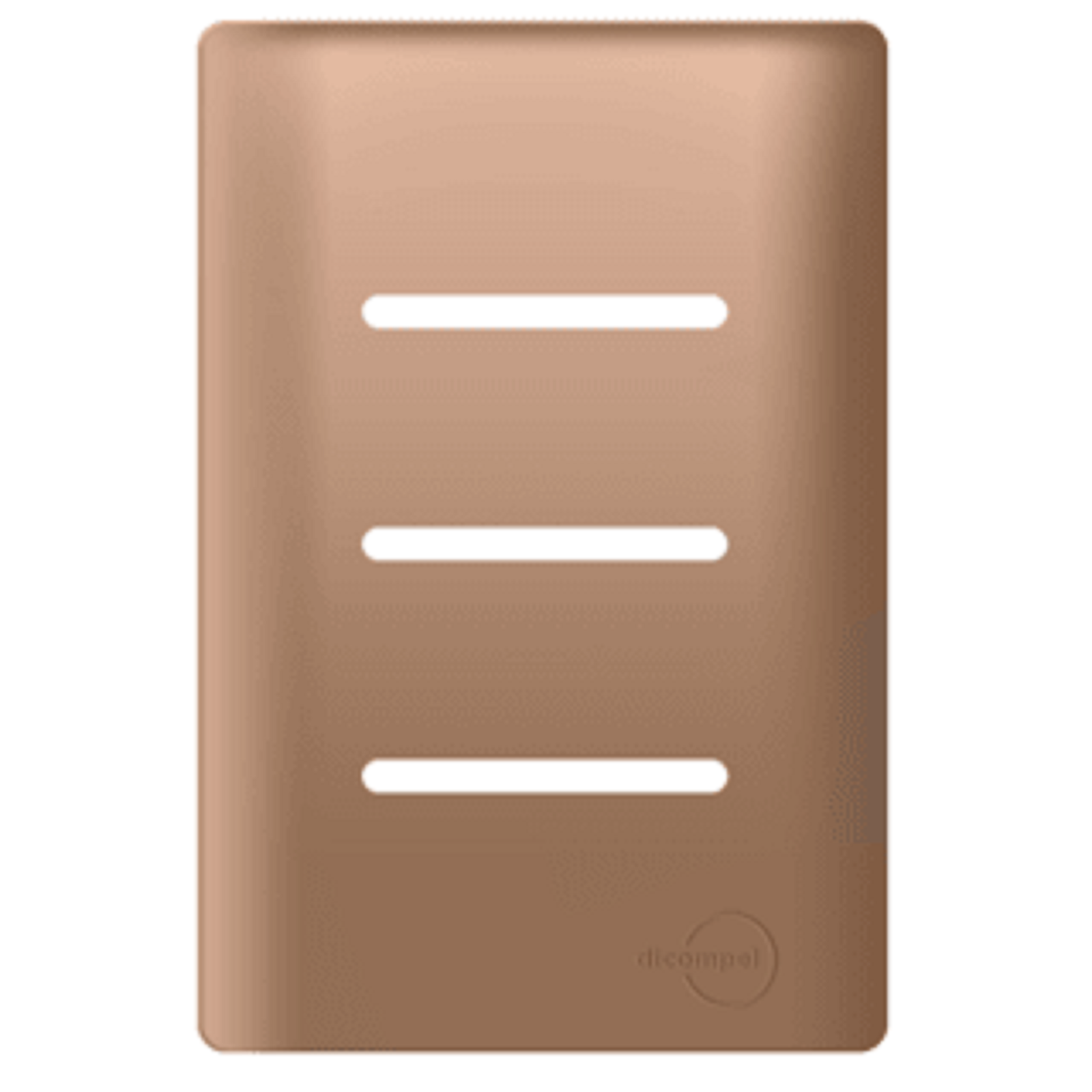 Placa 4x2 p/ 3 Interruptores Ouro Rosê