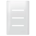 Placa 4x2 para 3 Interruptores Horizontais + Suporte - Novara Branco Brilhante