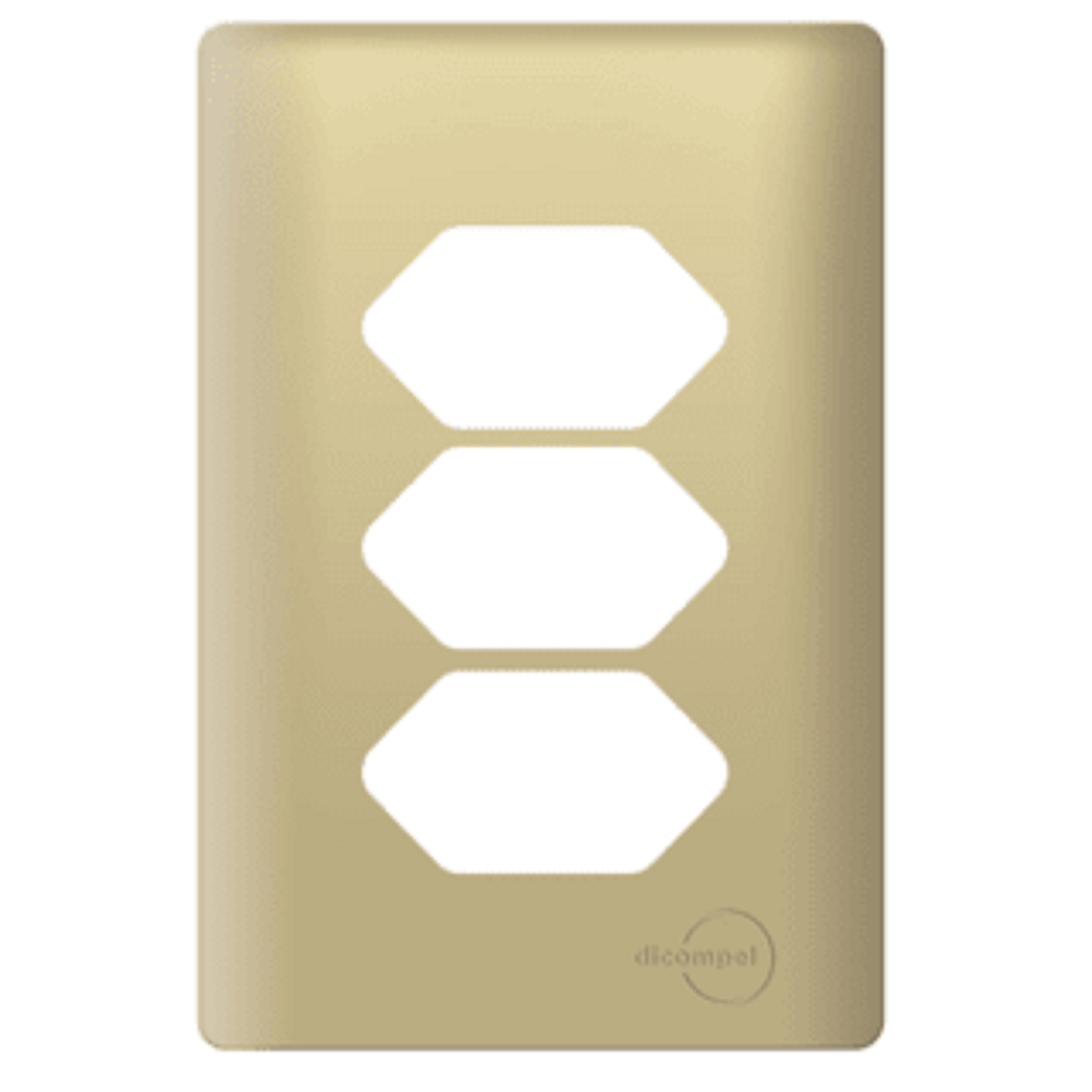 Placa 4x2 P/ 3 Tomadas Novara Dourado