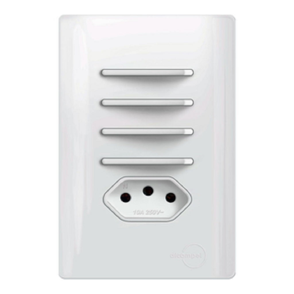 4 Teclas Paralelas + Tomada 10a Novara Total White