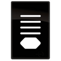 Placa 4x2 p/ 4 Interruptores + 1 Tomada Preto Brilhante Novara
