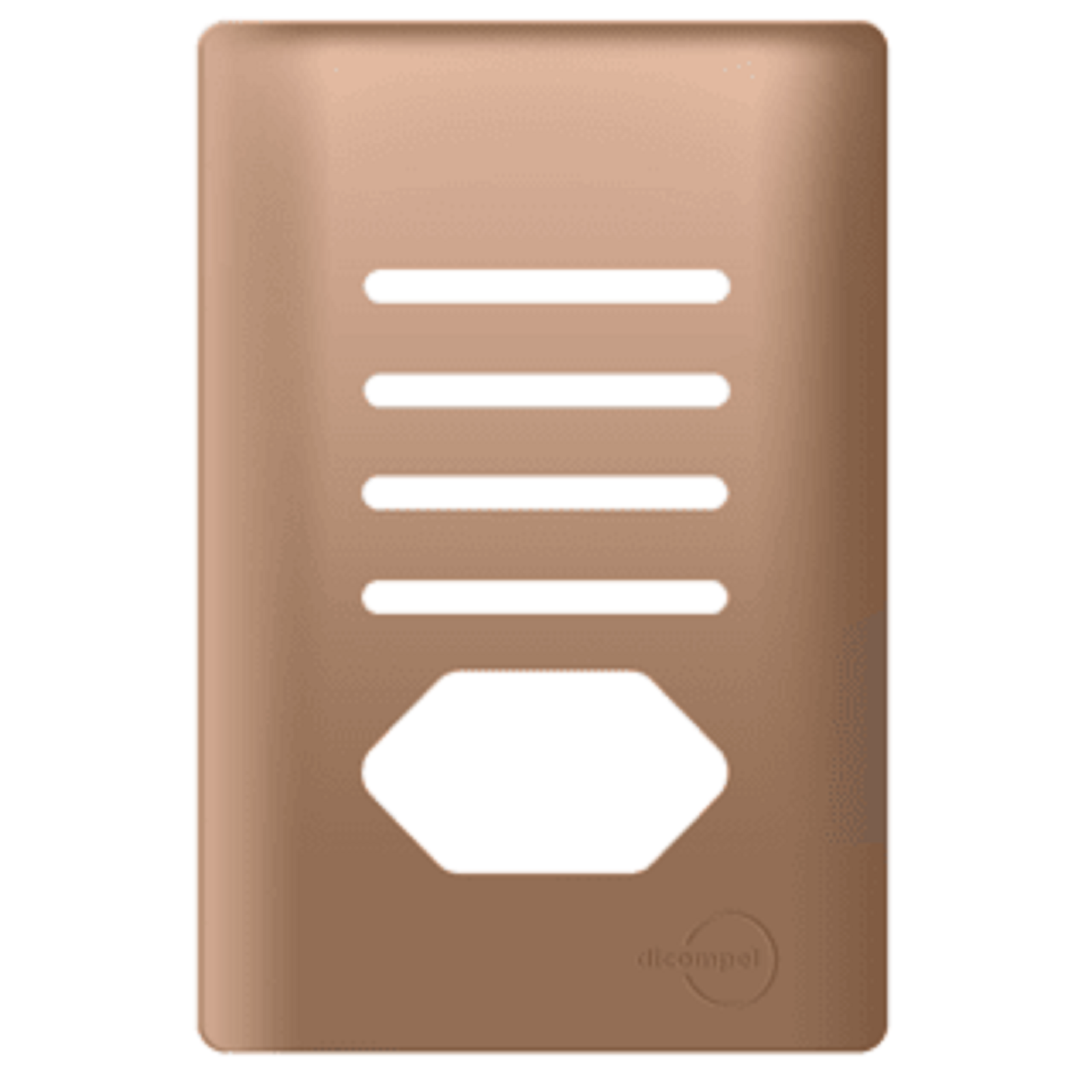 Placa 4x2 p/ 4 Interruptores e 1 tomada Ouro Rosê