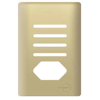 Interruptor 4 Teclas Paralelas e 1 Tomada 10a Novara Dourado com Gold