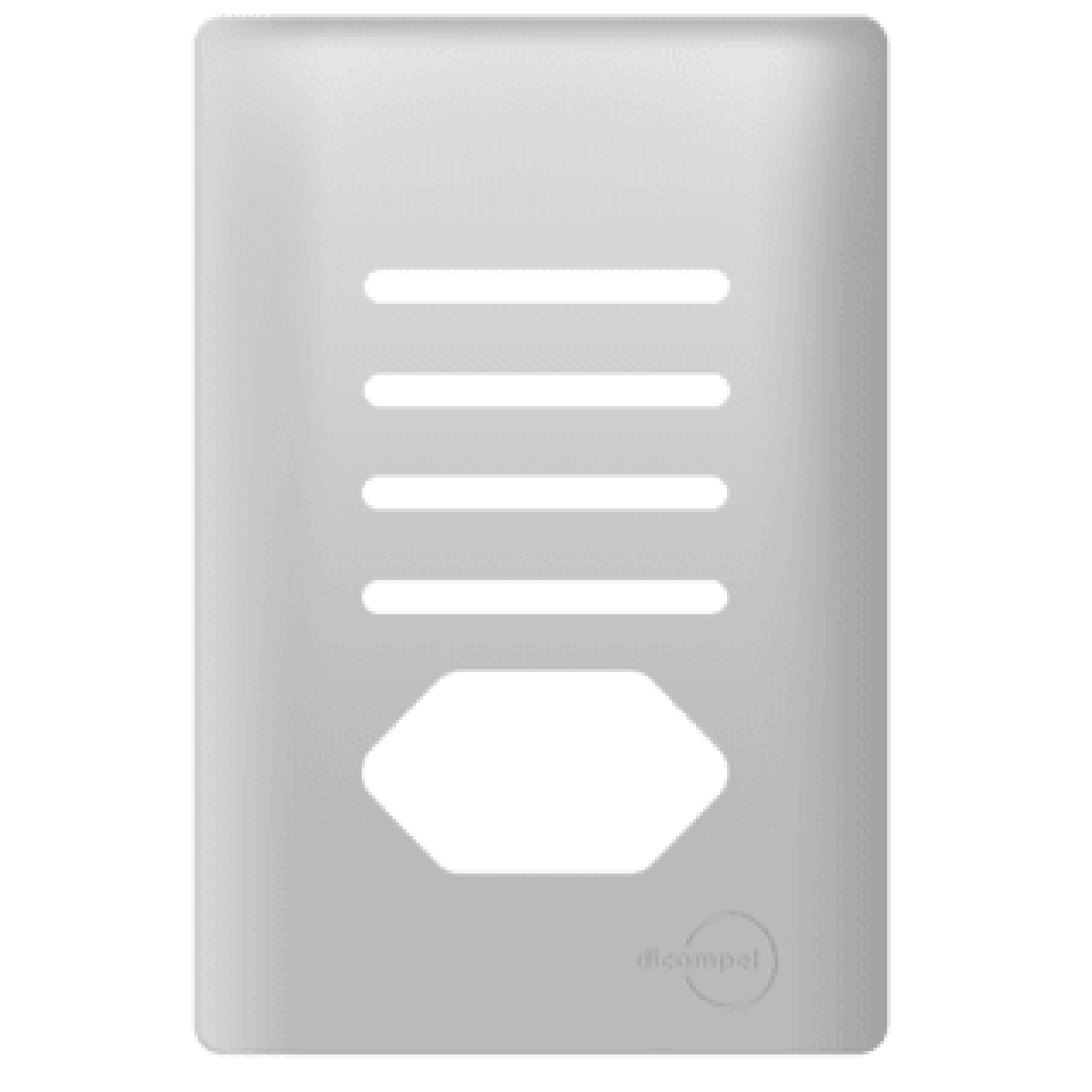 Placa 4x2 p/ 4 Interruptor e 1 Tomada Prata Novara