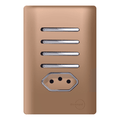 Interruptor 4 Simples + Tomada 20A Ouro Rose com Cromado