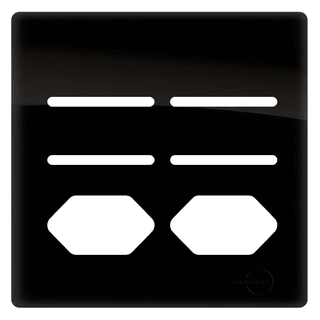 Placa 4x4 P/ 4 Interruptores + 2 Tomadas Preto Brilhante Novara