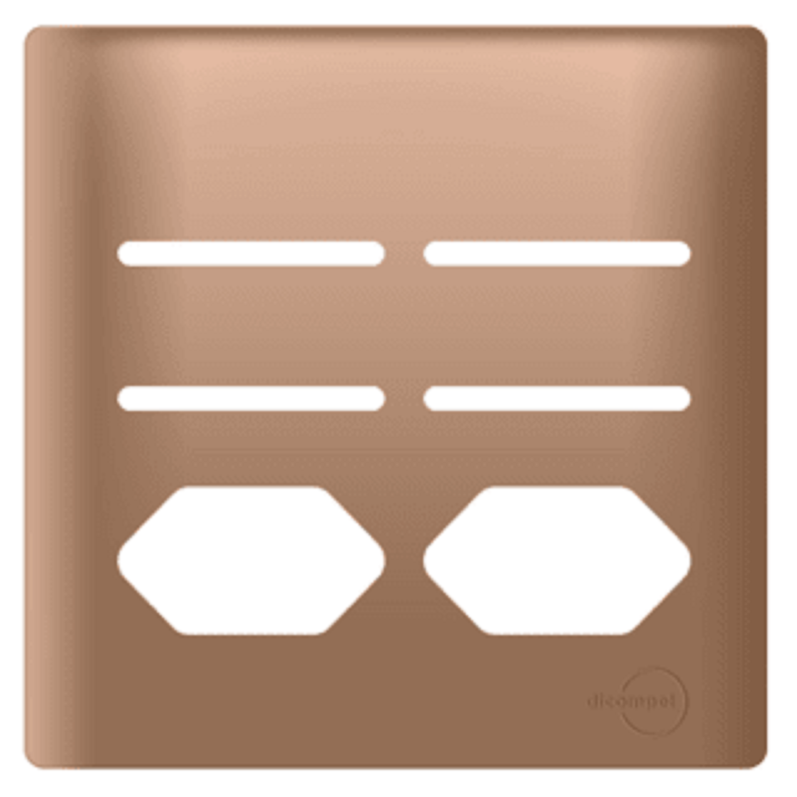 Placa 4x4 p/ 4 Interruptores e 2 Tomadas Ouro Rose Novara