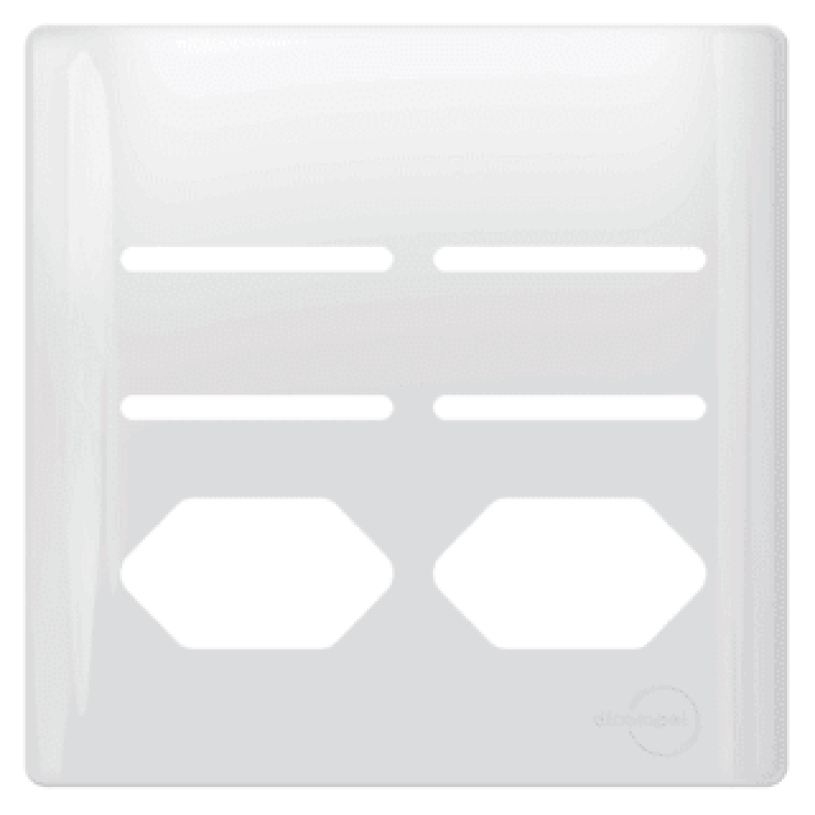 Placa 4x4 p/ 4 Interruptores e 2 Tomadas Novara Branca Brilhante