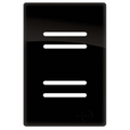 Placa 4x2 p/ 4 Interruptores Preto Brilhante Novara