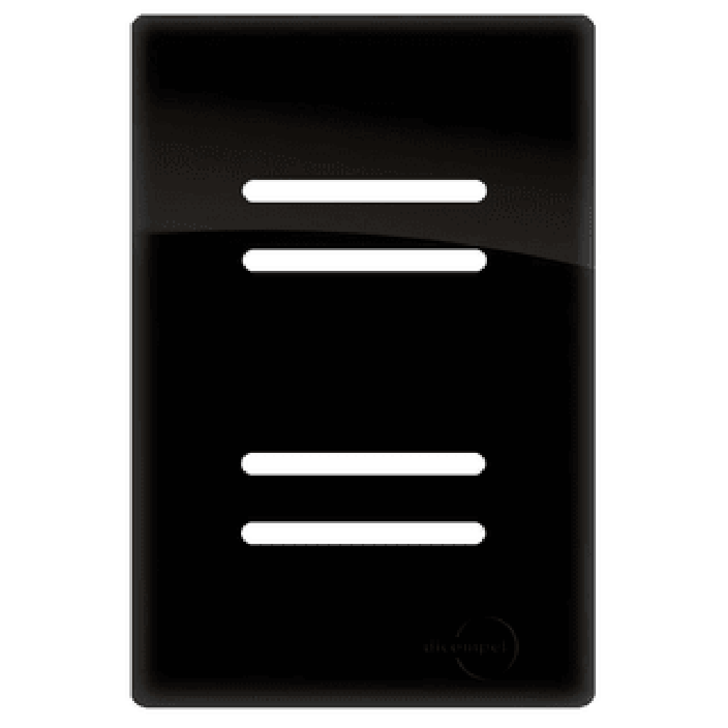 Placa 4x2 p/ 4 Interruptores Preto Brilhante Novara