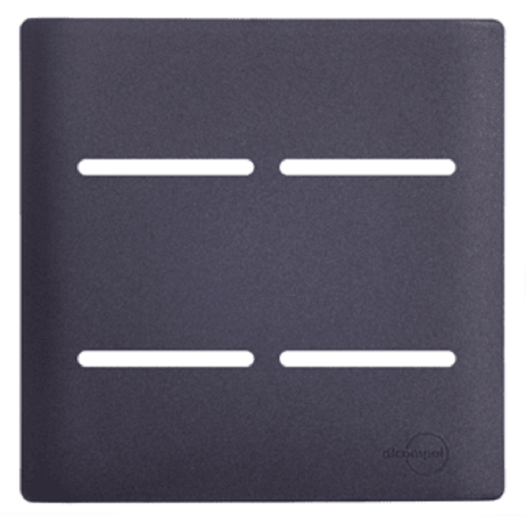 Placa 4x4 p/ 4 Interruptores Preto/Grafite Novara