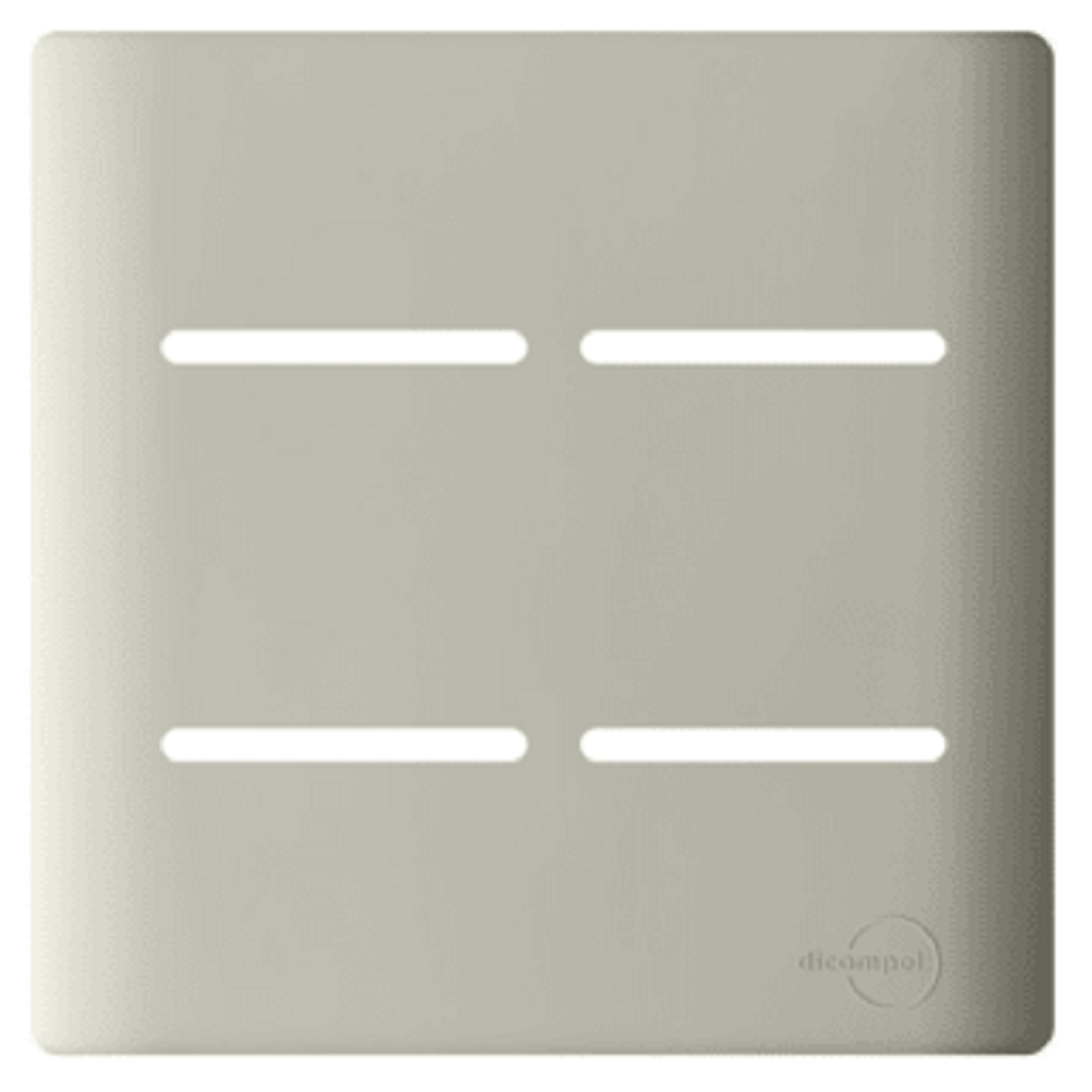 Placa 4x4 para 4 Interruptores + Suporte - Novara Champanhe