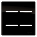 Placa 4x4 P/ 4 Interruptores Preto Brilhante Novara