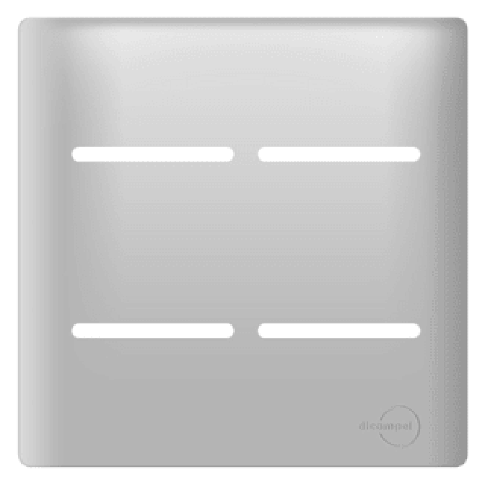 Placa 4X4 p/ 4 Interruptores Prata