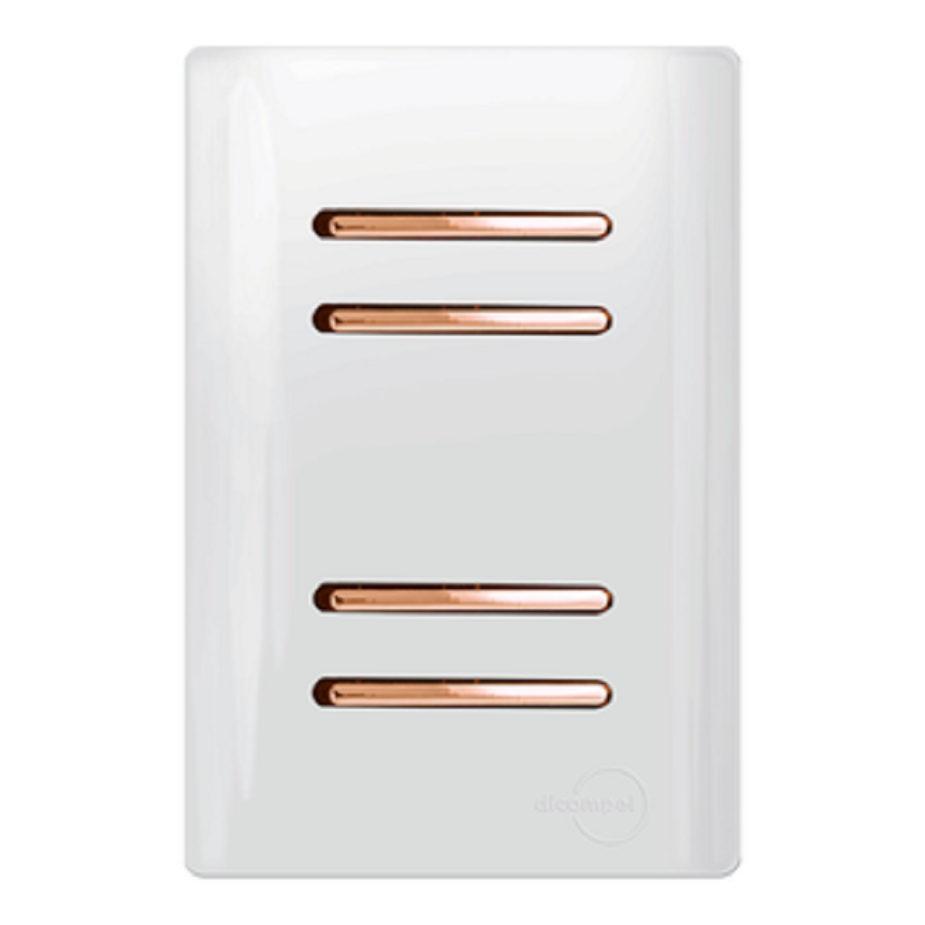 Interruptor 4 Teclas Simples Ouro Rose