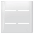 Placa 4x4 para 4 Interruptores Horizontal + Suporte - Novara Branco Brilhante