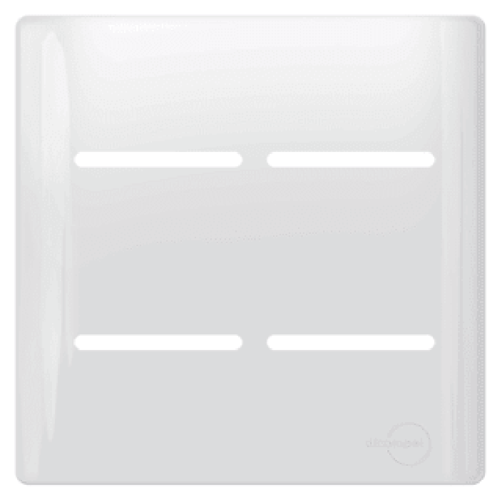 Placa 4x4 para 4 Interruptores Horizontal + Suporte - Novara Branco Brilhante
