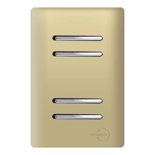 Interruptor 4 Teclas Simples Novara Dourado com Cromado