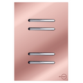 Interruptor 4 Teclas Paralelas  Horizontal Novara Glass Ouro Rosé com Cromado