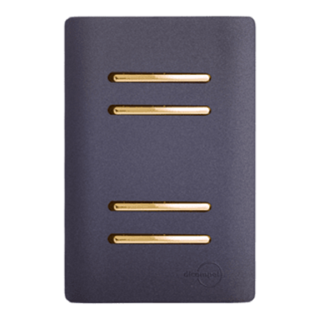 Interruptor 4 Teclas simples Preto/Grafite com Gold