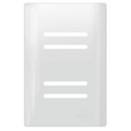 Placa 4x2 p/ 4 Interruptores + Suporte - Novara Branco Brilhante