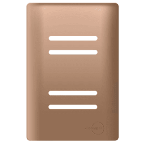 Placa 4x2 p/ 4 Interruptores Ouro Rosê