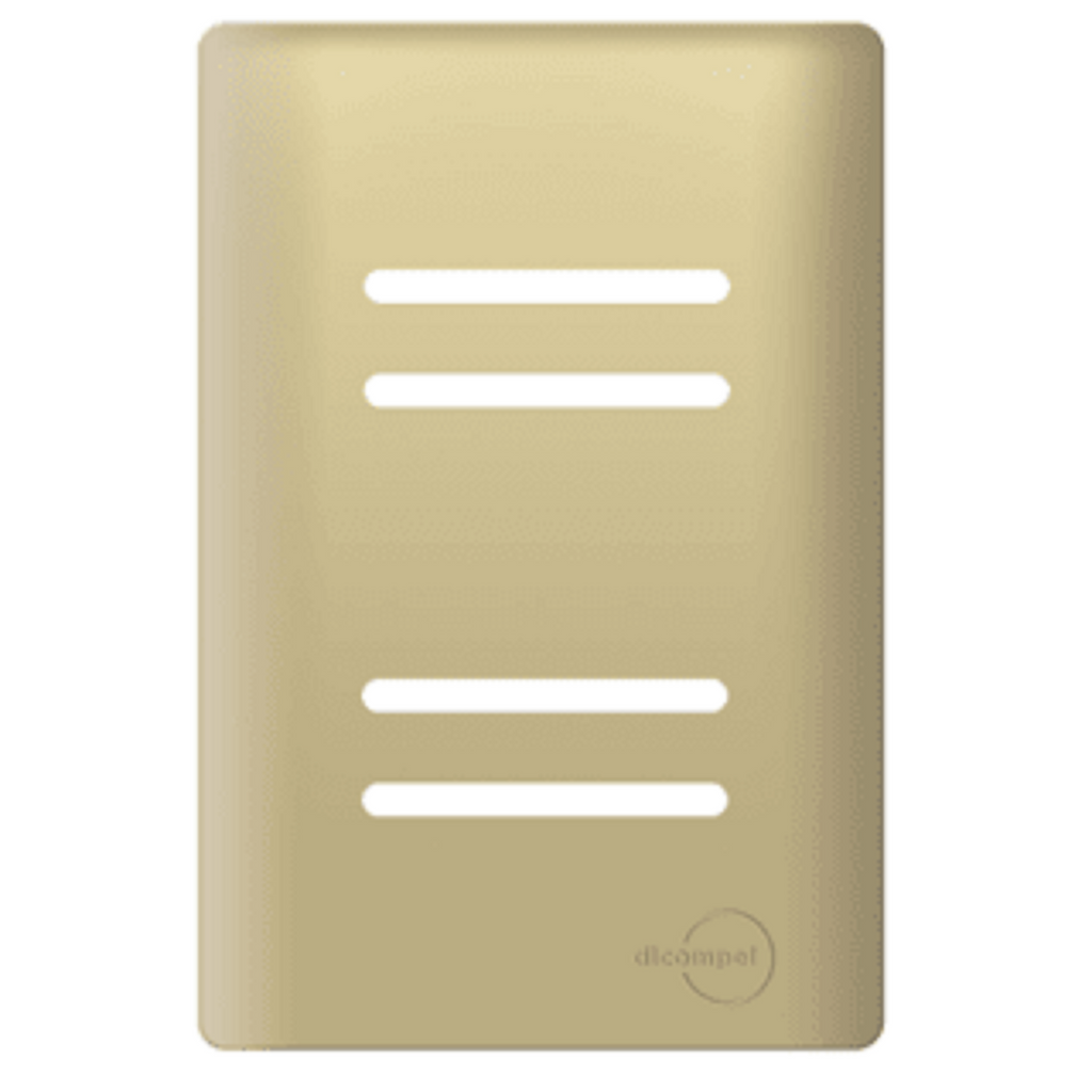 Interruptor 4 Teclas Paralelas Novara Dourado com Gold