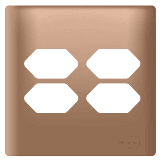 Placa 4x4 p/ 4 Tomadas Ouro Rosê