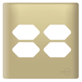 Placa 4x4 P/ 4 Tomadas Novara Dourado