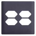 Placa 4x4 P/ 4 Tomadas Preto/Grafite Novara