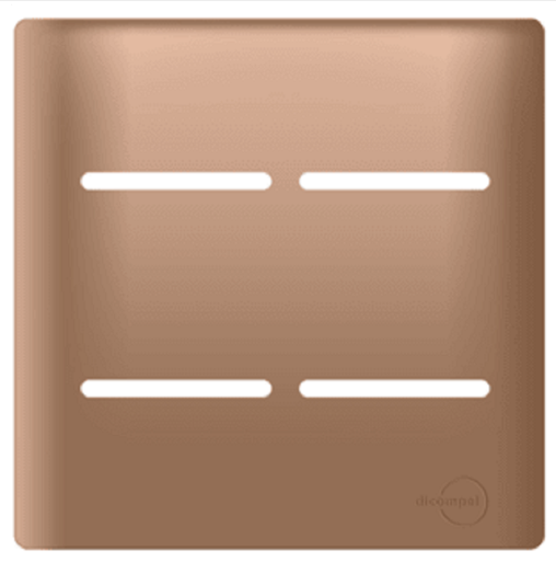 Placa 4x4 p/ 4 Interruptores Ouro Rosê