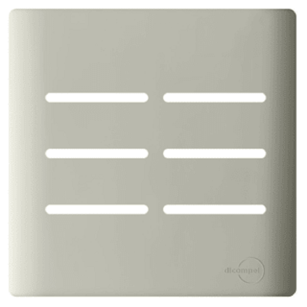 Placa 4x4 para 6 Interruptores + Suporte - Novara Champanhe